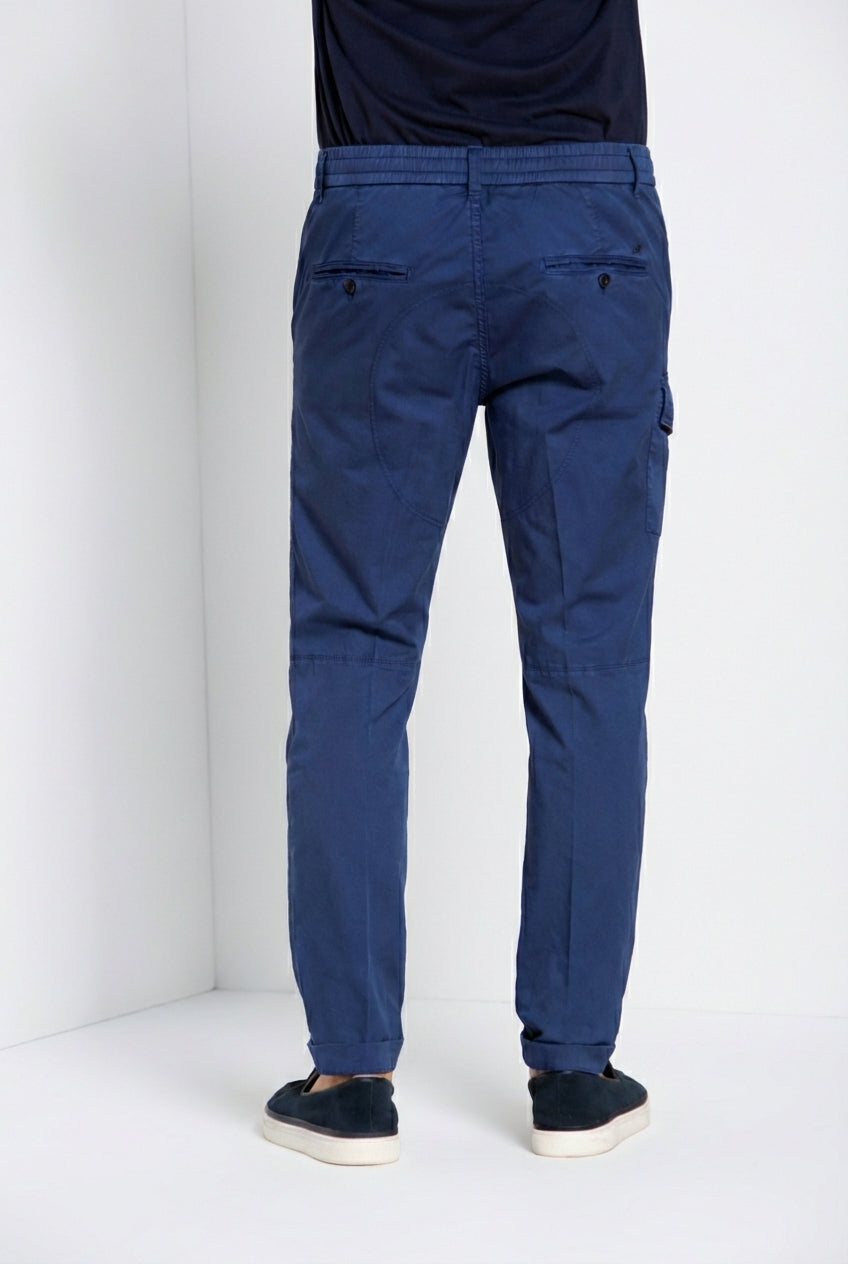 George Coolpocket pantalone cargo jogger uomo in gabardina stretch Logo Edition carrot fit ①