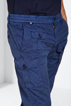 George Coolpocket pantalone cargo jogger uomo in gabardina stretch Logo Edition carrot fit ①