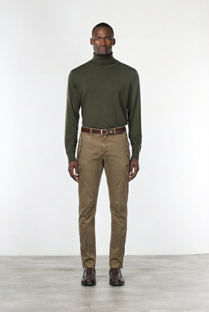 Bolivia pantalone cargo uomo in gabardina regular fit