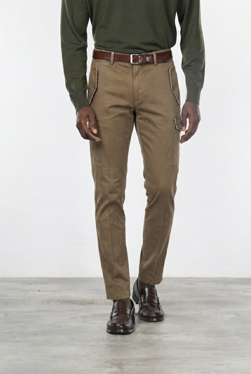 Bolivia pantalone cargo uomo in gabardina regular fit