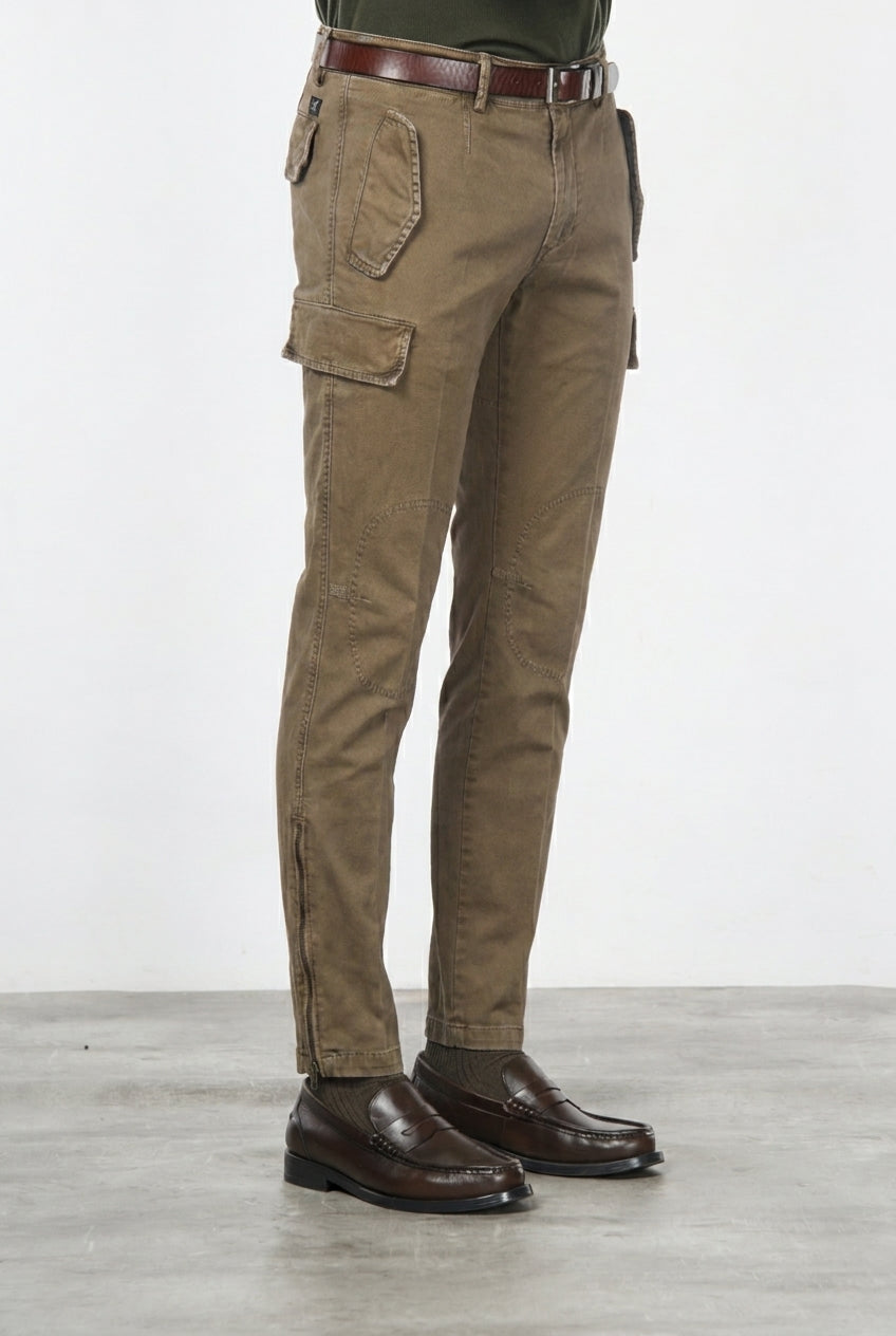 Bolivia pantalone cargo uomo in gabardina regular fit