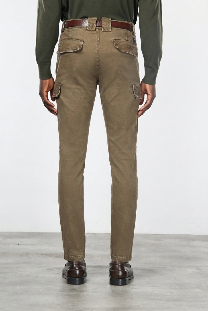 Bolivia pantalone cargo uomo in gabardina regular fit