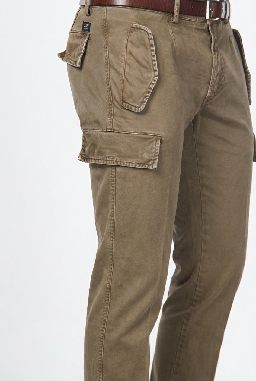 Bolivia pantalone cargo uomo in gabardina regular fit