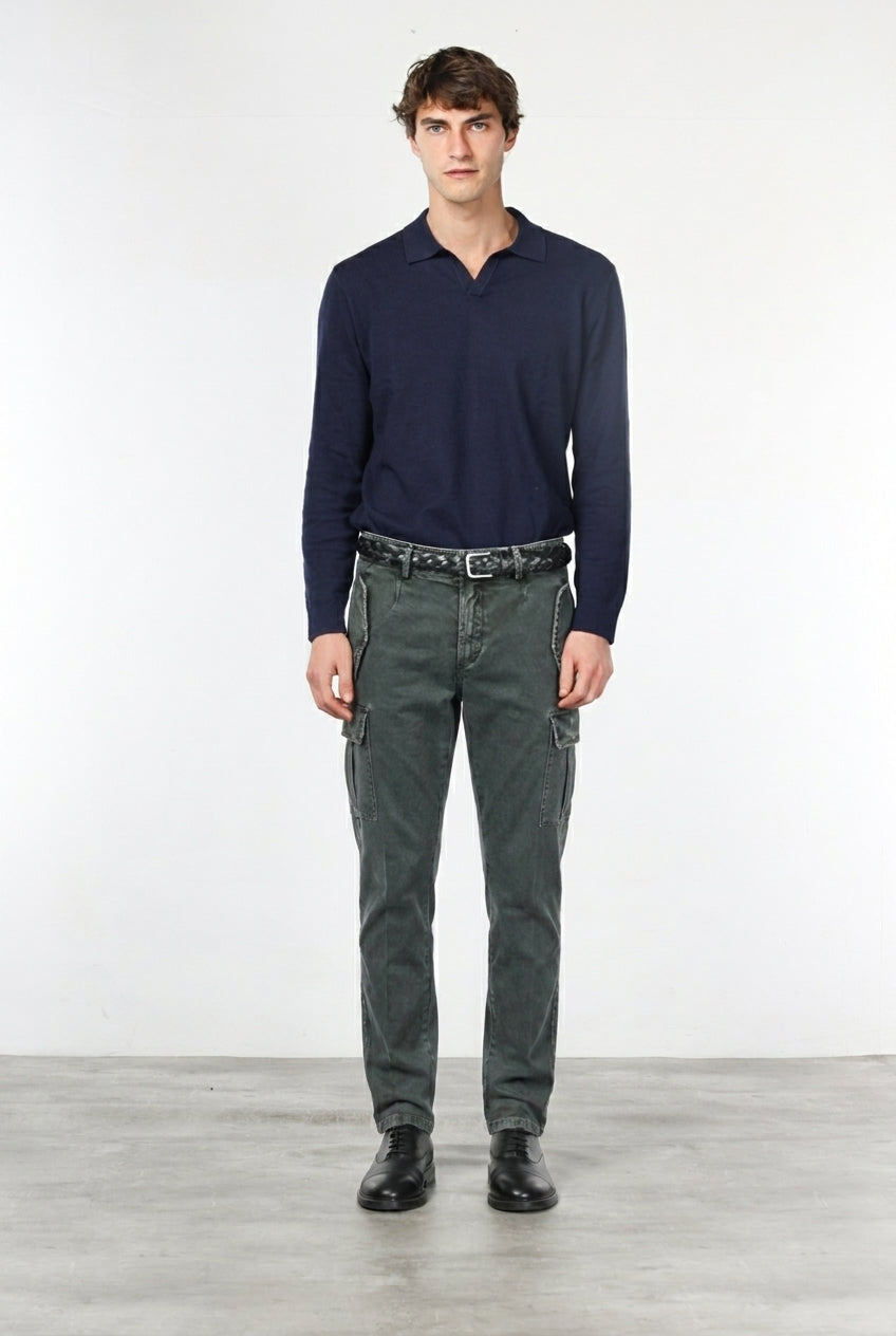 Bolivia pantalone cargo uomo in gabardina regular fit