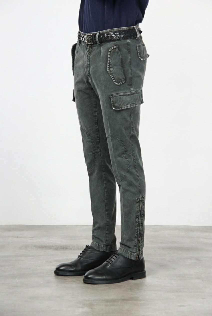 Bolivia pantalone cargo uomo in gabardina regular fit