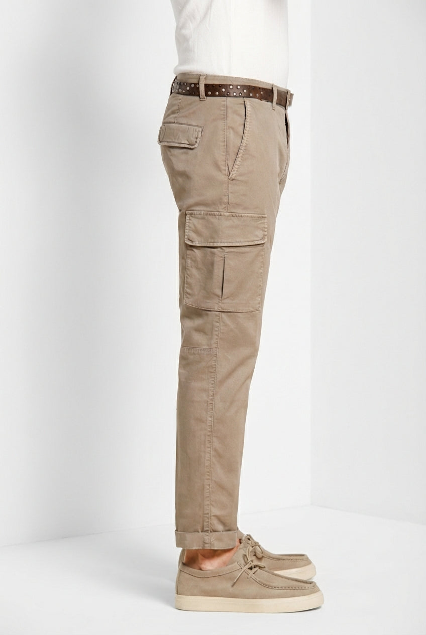 Chile pantalone cargo uomo in gabardina stretch regular fit