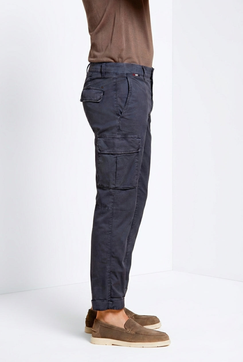 Chile pantalone cargo uomo in gabardina stretch regular fit
