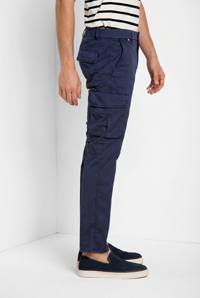Chile pantalone cargo uomo in gabardina stretch regular fit