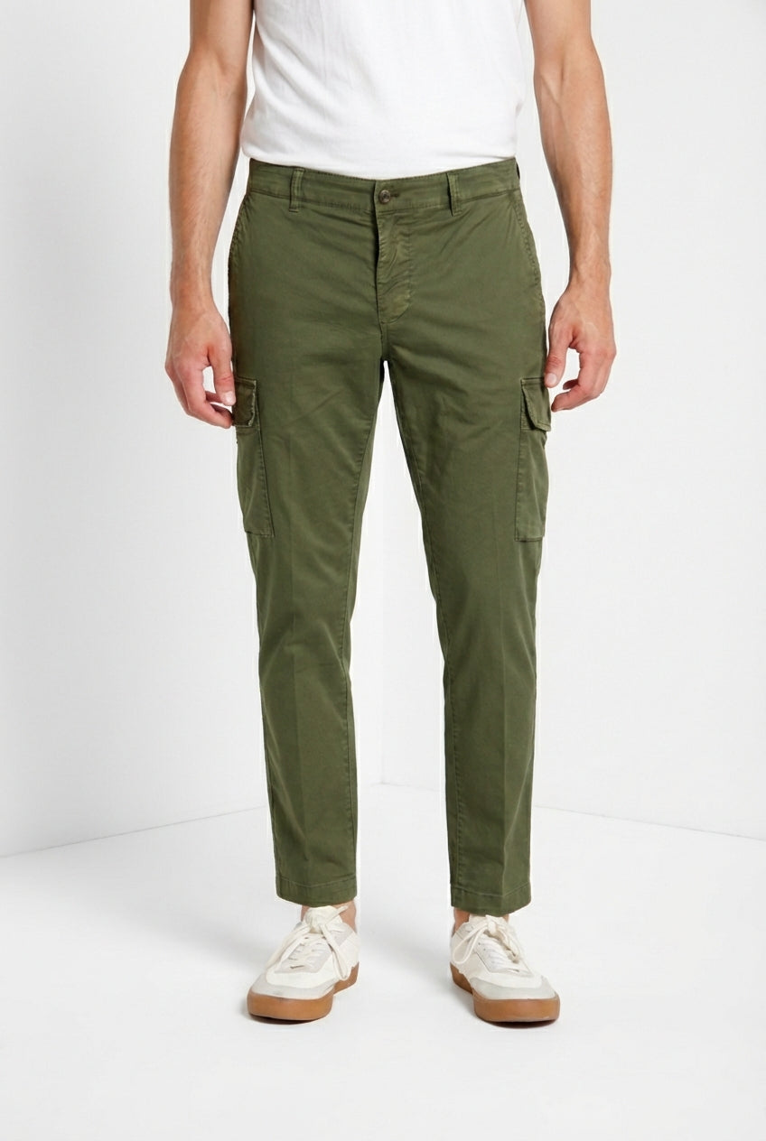 Chile pantalone cargo uomo in gabardina stretch regular fit