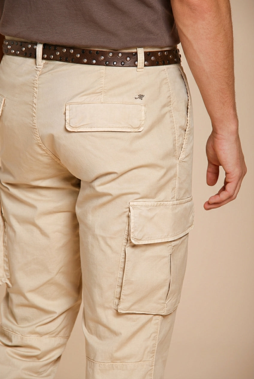 Chile pantalone cargo uomo in gabardina stretch regular fit