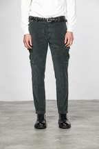 Chile pantalone cargo uomo in velluto a costa larga regular fit