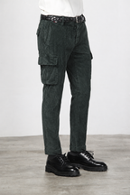 Chile pantalone cargo uomo in velluto a costa larga regular fit