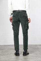 Chile pantalone cargo uomo in velluto a costa larga regular fit