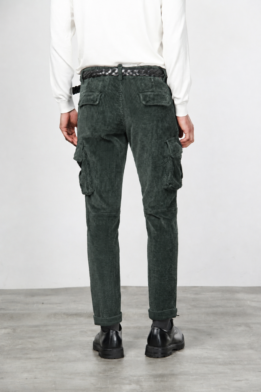 Chile pantalone cargo uomo in velluto a costa larga regular fit