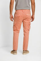Chile delamere pantalone cargo uomo in twill lino e cotone regular fit