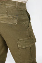 Chile delamere pantalone cargo uomo in twill lino e cotone regular fit