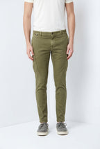 Chile delamere pantalone cargo uomo in twill lino e cotone regular fit