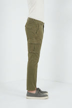 Chile delamere pantalone cargo uomo in twill lino e cotone regular fit