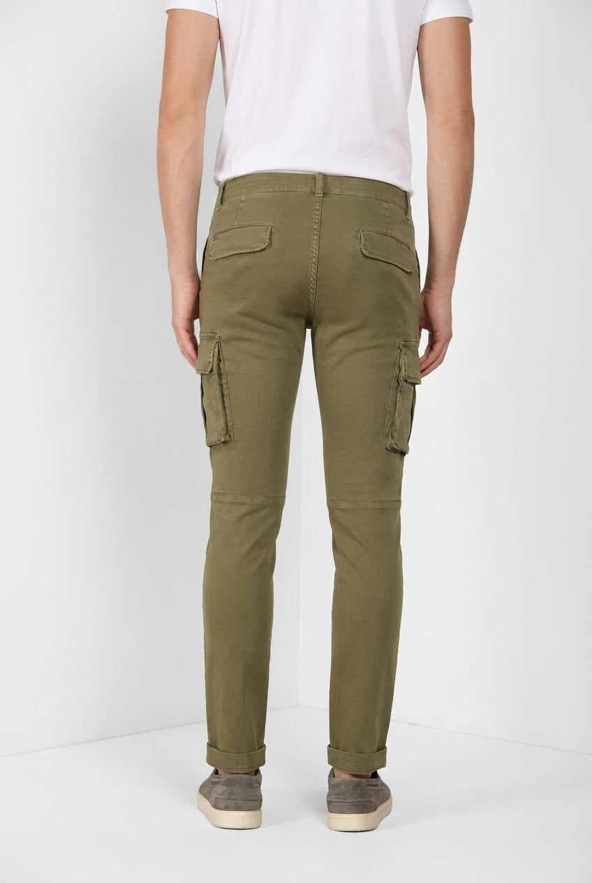 Chile delamere pantalone cargo uomo in twill lino e cotone regular fit