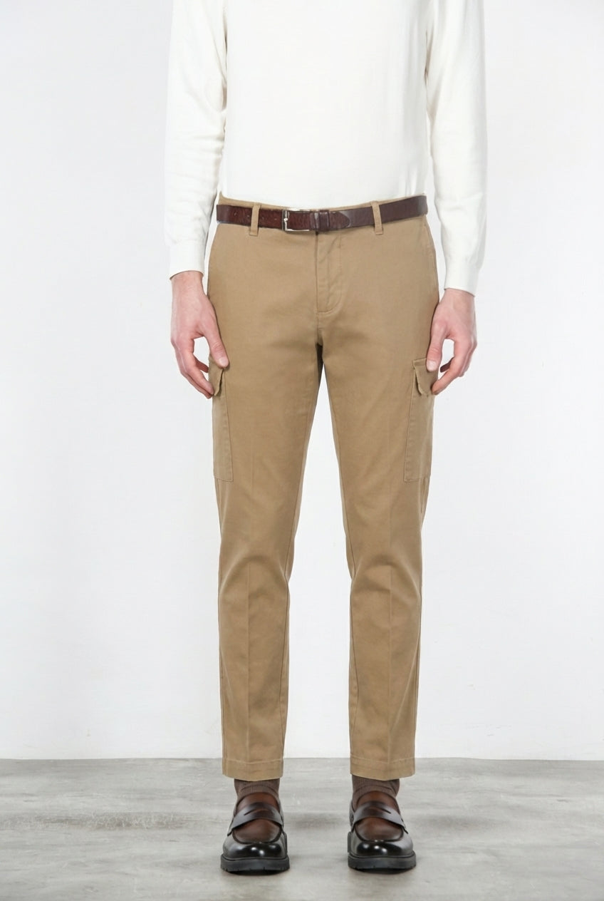  Chile Cargo-Hose Herren aus Stretch-Baumwolle mit Diagonalstruktur, Regular Fit