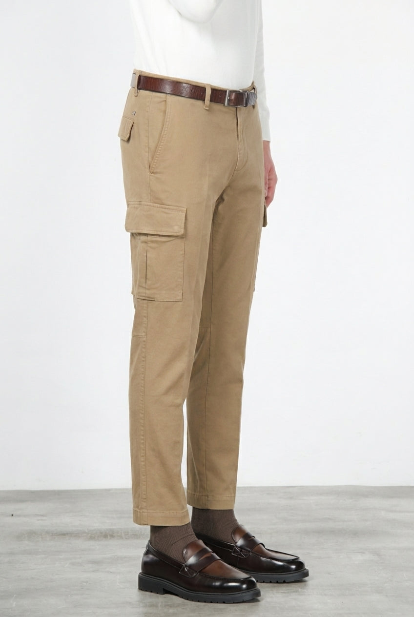  Chile Cargo-Hose Herren aus Stretch-Baumwolle mit Diagonalstruktur, Regular Fit
