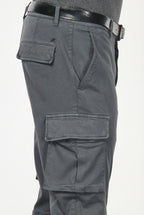 Chile pantalone cargo uomo in cotone stretch trama diagonale regular fit