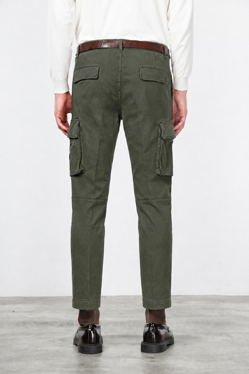Chile Cargo-Hose für Herren aus Stretch-Baumwolle mit Diagonalstruktur Regular Fit