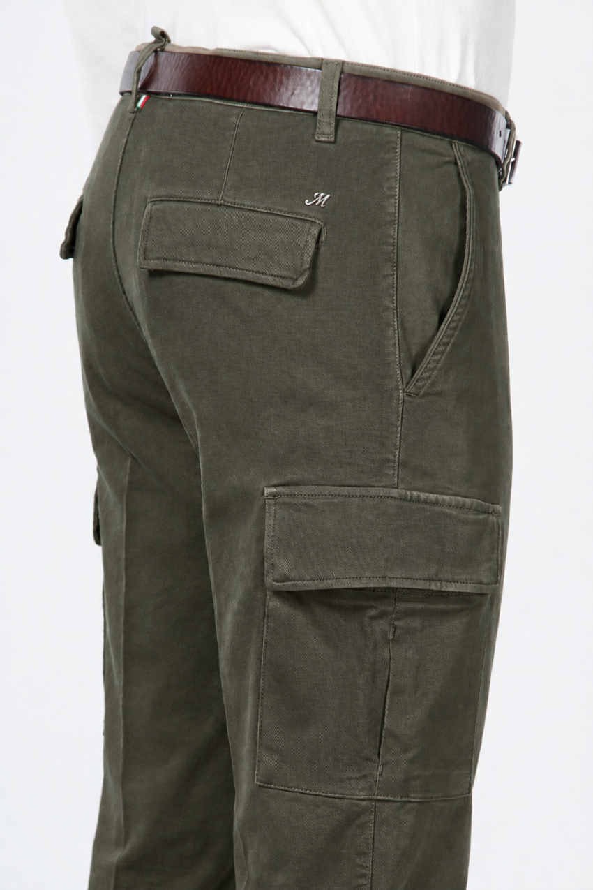 Chile Cargo-Hose für Herren aus Stretch-Baumwolle mit Diagonalstruktur Regular Fit