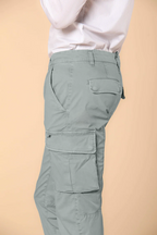 Chile  pantalone cargo uomo in twill di cotone pima leggero special washing  extra slim fit