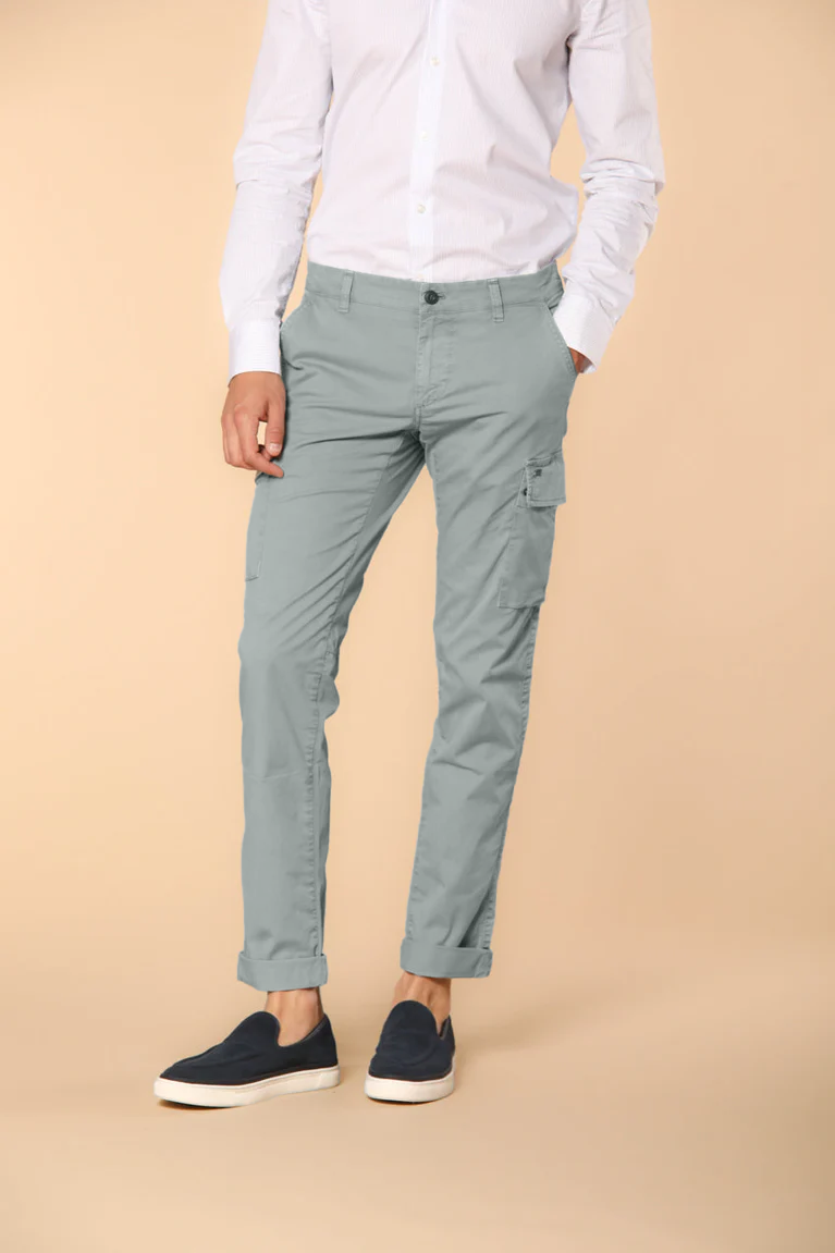 Chile pantalone cargo uomo in twill di cotone pima leggero special washing  extra-slim fit