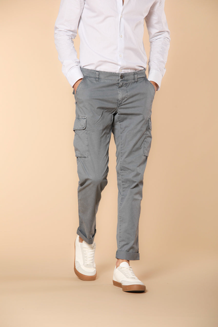 Chile  pantalone cargo uomo in twill di cotone pima leggero special washing  extra slim fit