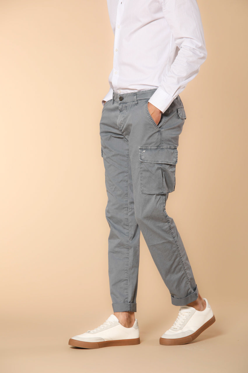 Chile  pantalone cargo uomo in twill di cotone pima leggero special washing  extra slim fit