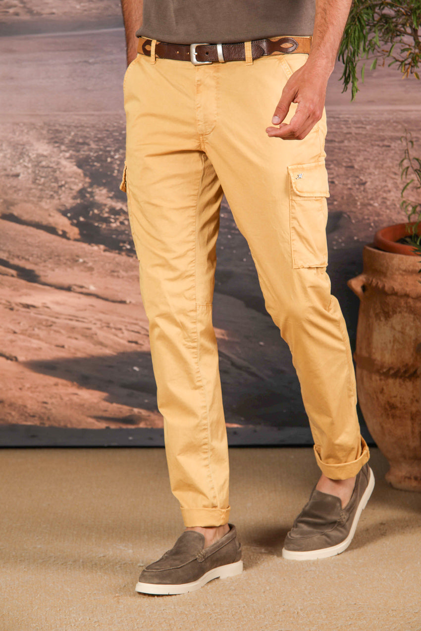 Chile  pantalone cargo uomo in twill di cotone pima leggero special washing  extra slim fit