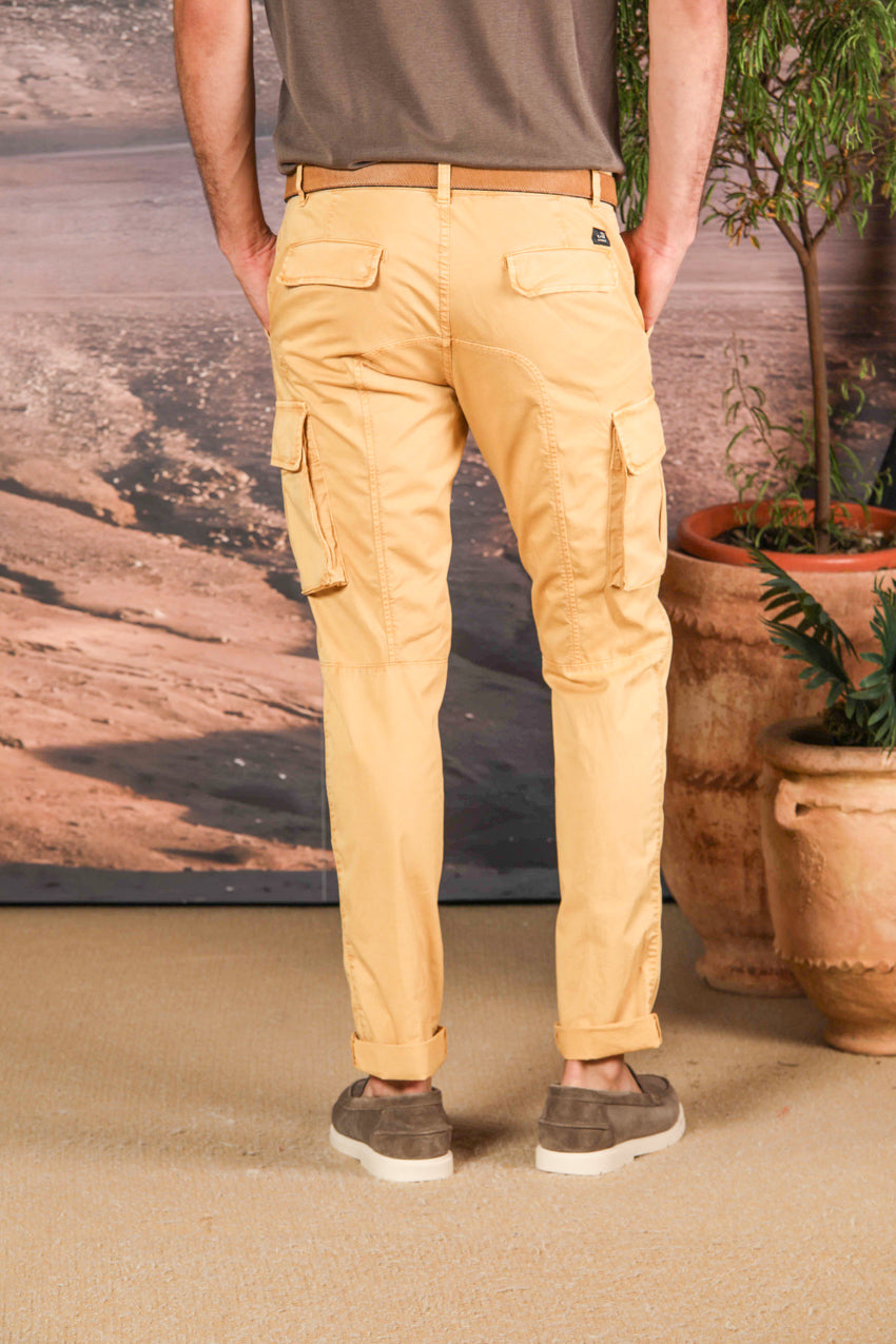 Chile  pantalone cargo uomo in twill di cotone pima leggero special washing  extra slim fit