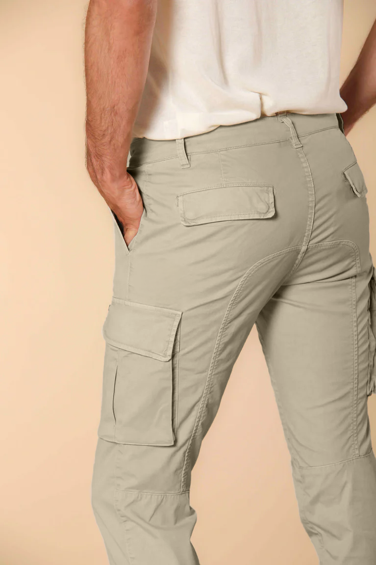 Chile  pantalone cargo uomo in twill di cotone pima leggero special washing  extra slim fit