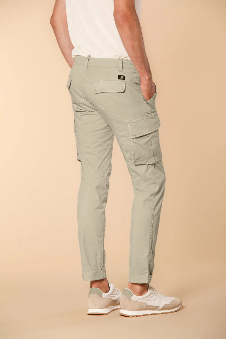 Chile pantalone cargo uomo in twill di cotone pima leggero special washing  extra-slim fit