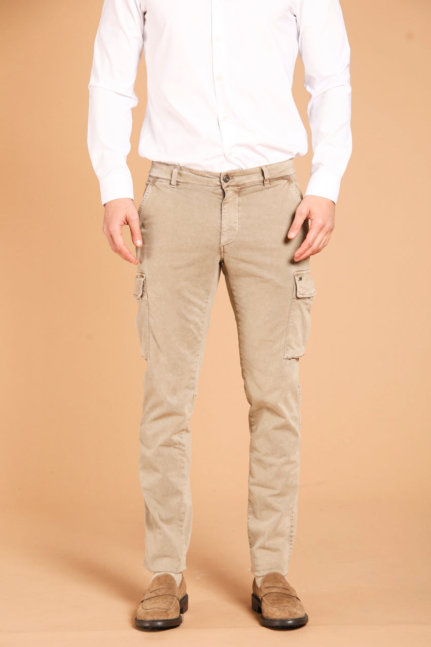 Chile Herren-Cargohose aus Gabardine mit Spezialwäsche extra slim fit