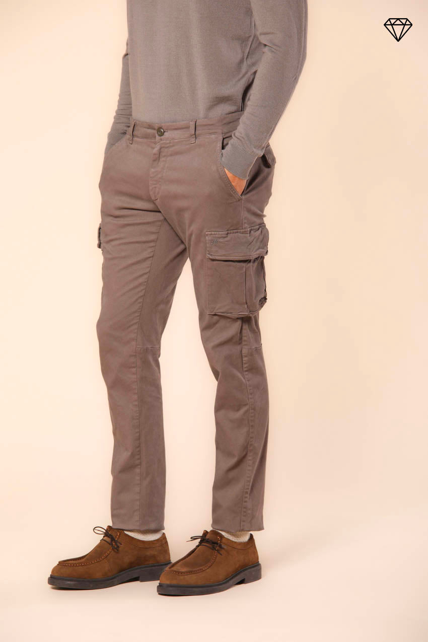 Chile pantalone cargo uomo in gabardina extra slim fit ①