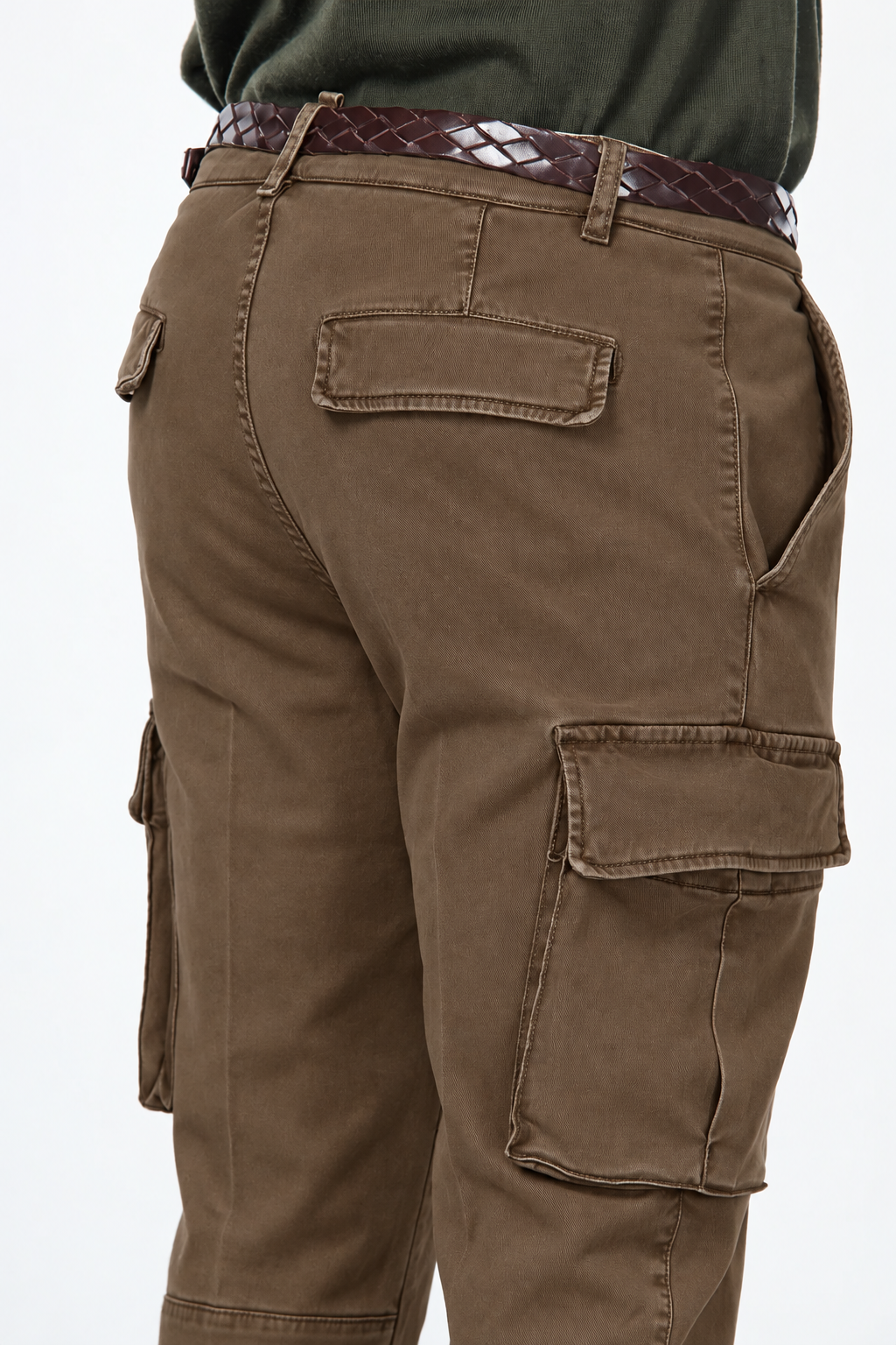 Chile pantalone cargo uomo in gabardina stretch extra slim fit ①