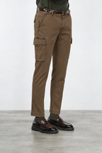 Chile pantalone cargo uomo in gabardina stretch extra slim fit ①