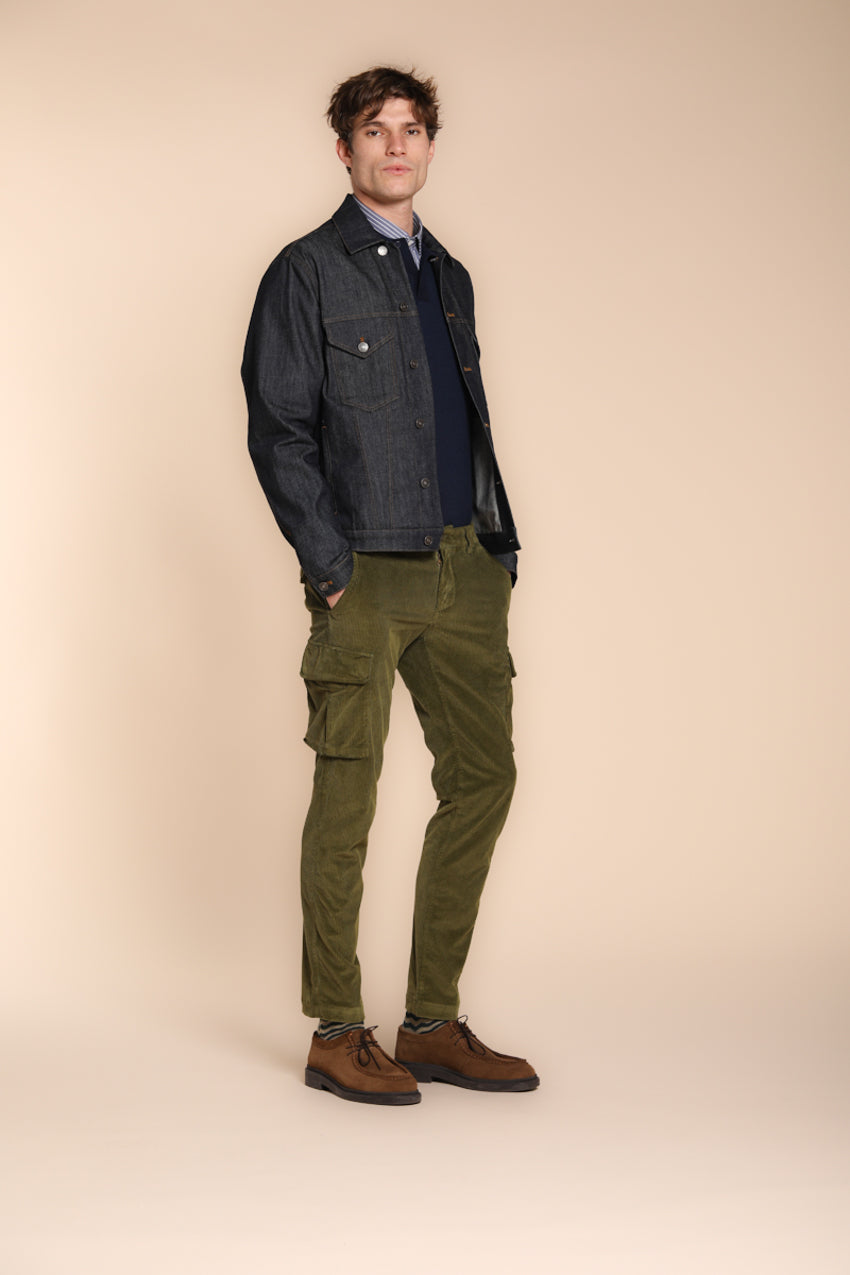 Chile pantalone cargo uomo in velluto 500 righe extra slim fit ①