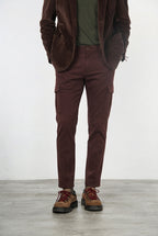 Chile pantalone cargo uomo in gabardina stretch extra slim fit ①