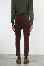 Chile pantalone cargo uomo in gabardina stretch extra slim fit ①