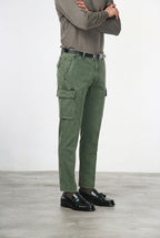 Chile pantalone cargo uomo in gabardina stretch extra slim fit ①