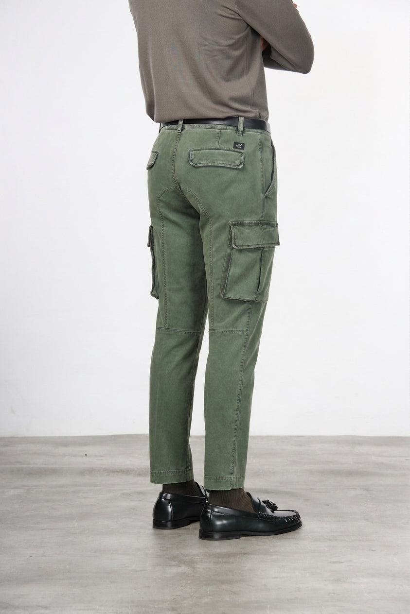Chile pantalone cargo uomo in gabardina stretch extra slim fit ①