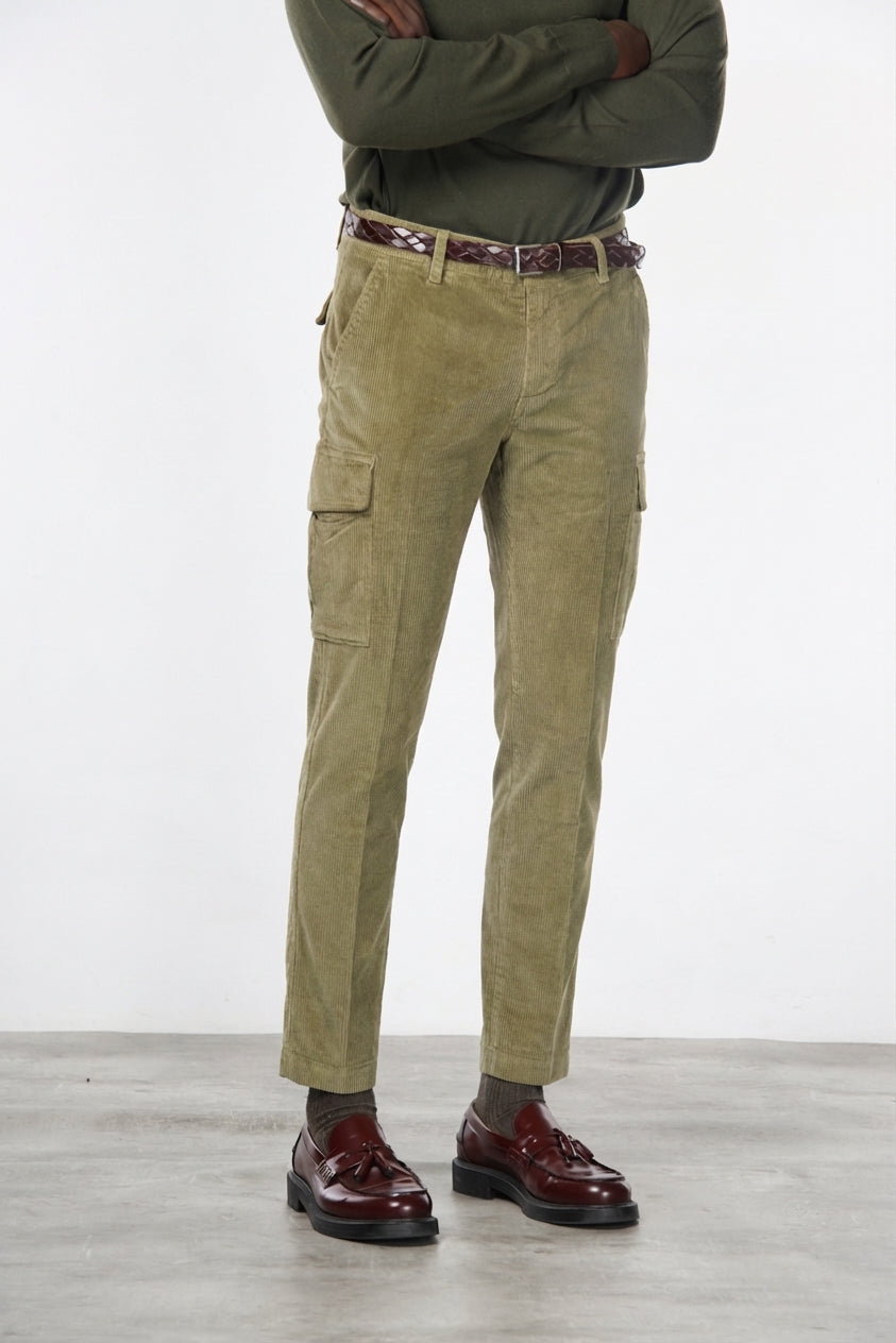 Chile Herren-Cargo-Hose aus Samt 500 Linien extra slim fit ①