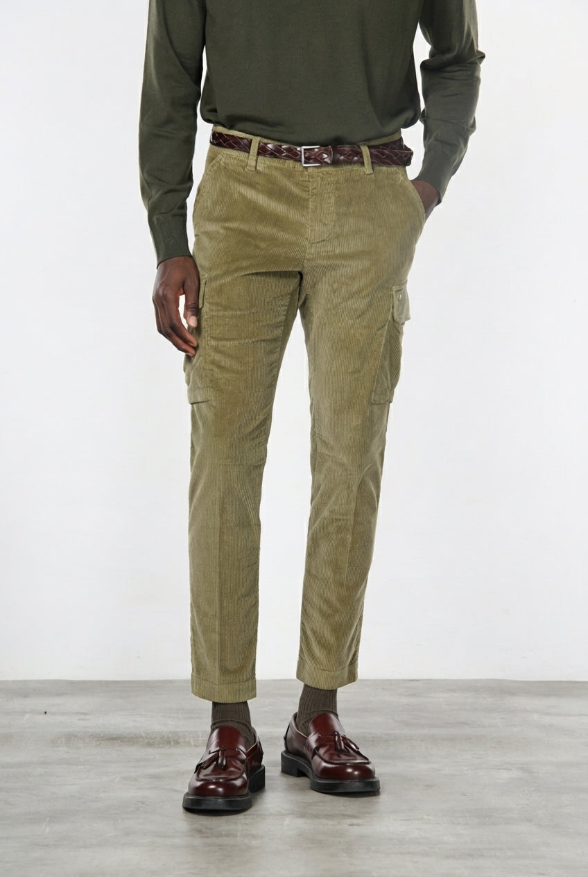 Chile Herren-Cargo-Hose aus Samt 500 Linien extra slim fit ①