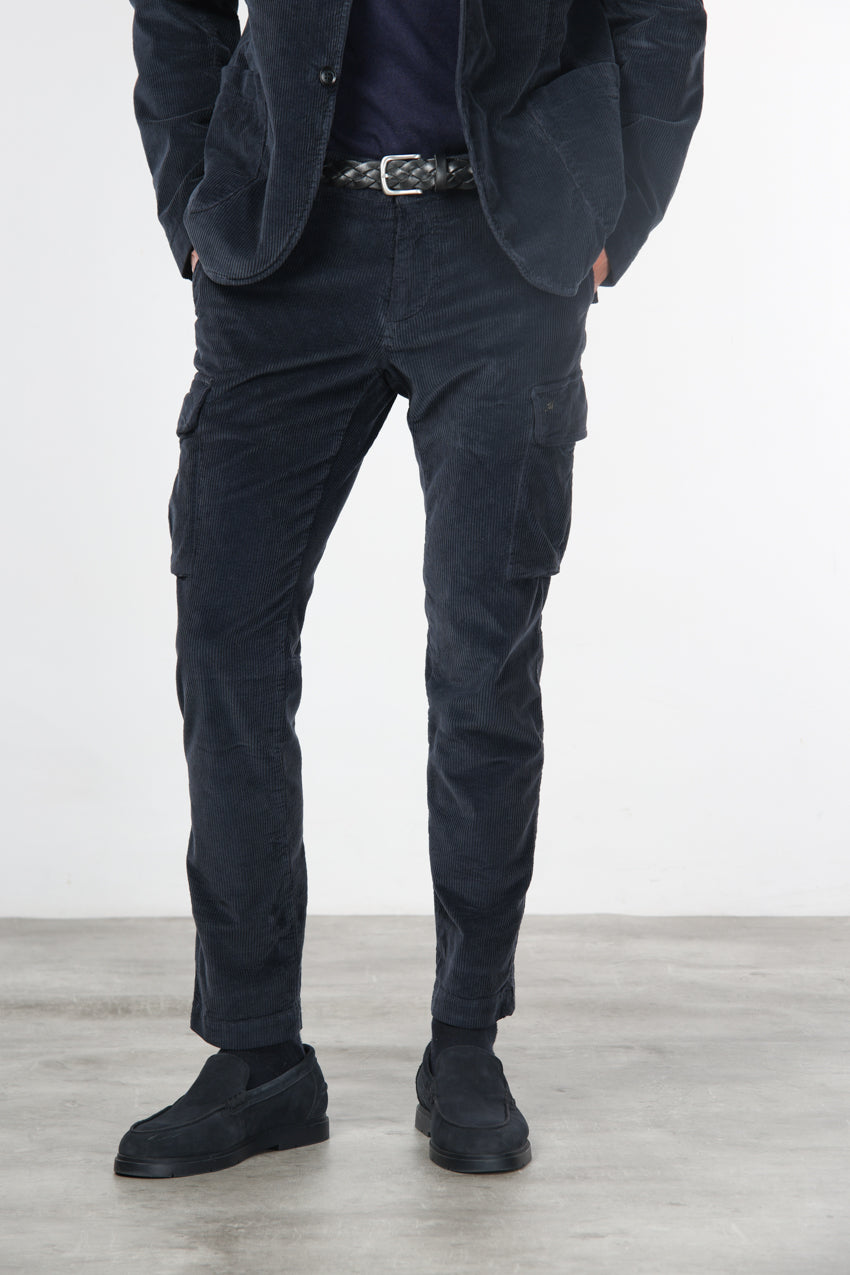 Chile pantalone cargo uomo in velluto 500 righe extra slim fit ①