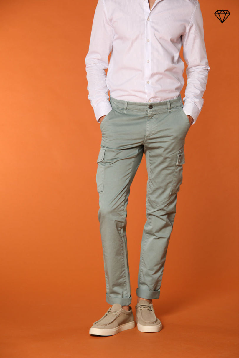 Chile pantalone cargo uomo in raso stretch extra slim fit ①