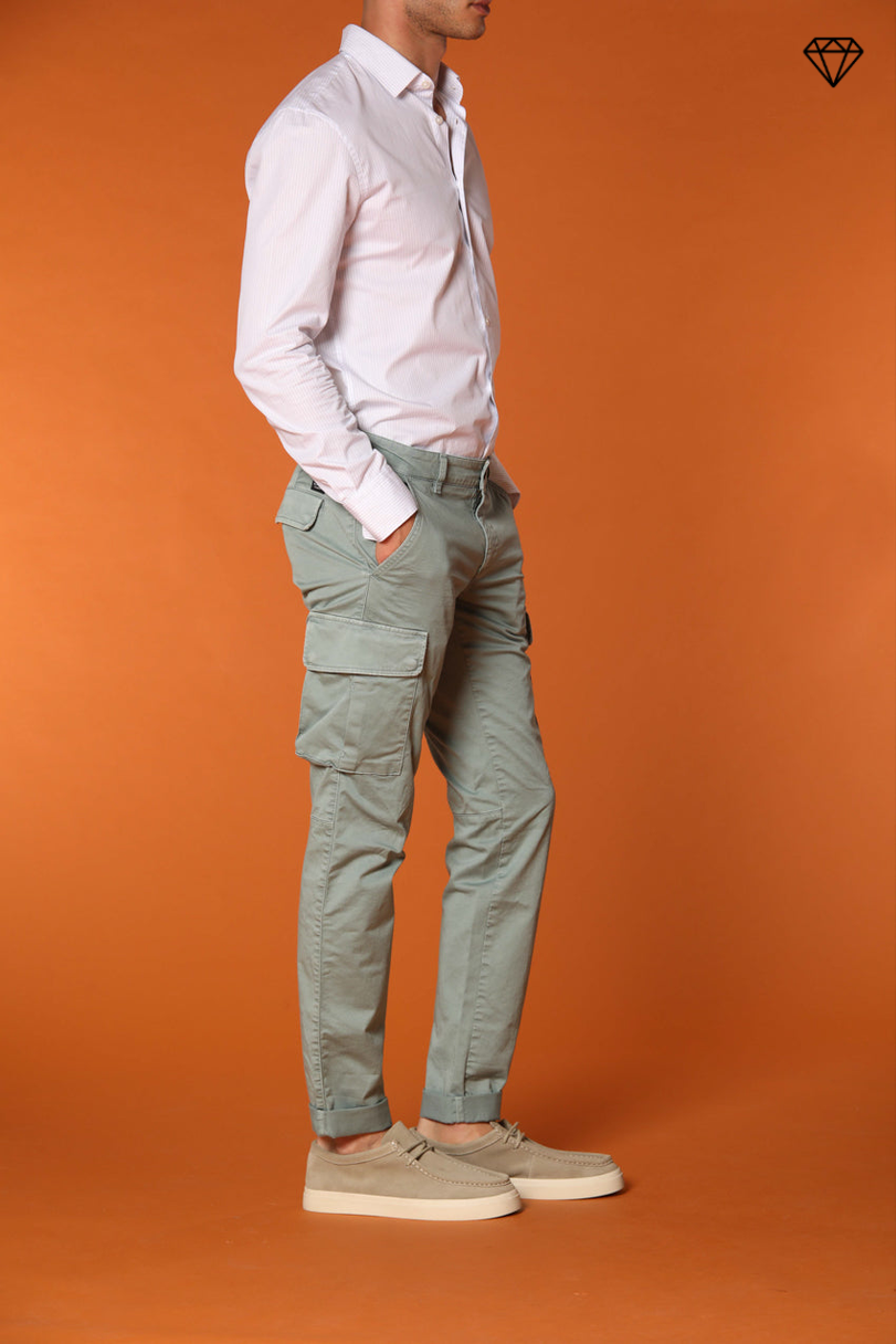 Chile pantalone cargo uomo in raso stretch extra slim fit ①